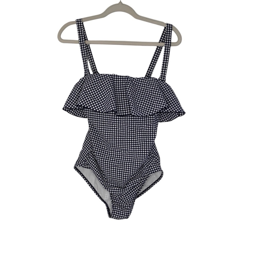 Kona Sol navy and white gingham one piece swimsuit. Size M‎